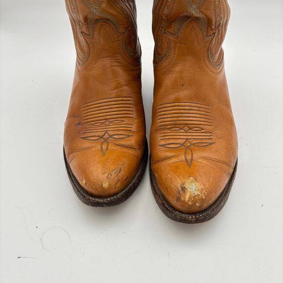 Vintage Tony Lama 6130 Stitched Leather Boots Men\'s 8.5D Cowboy Western main image 14